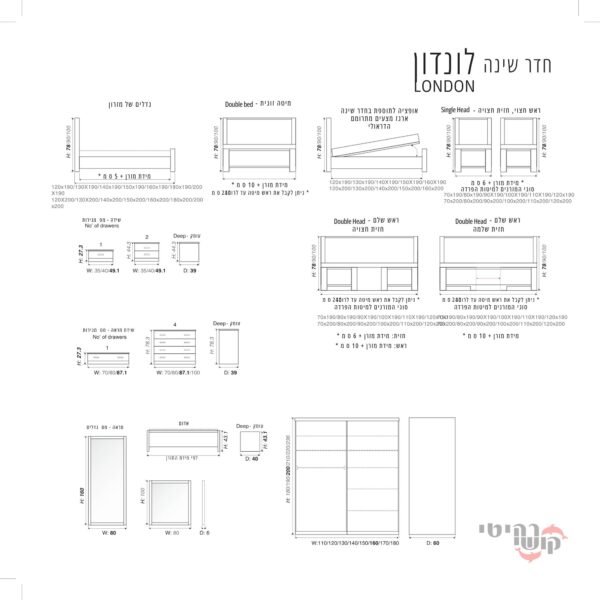 ⁦חדר שינה לונדון LONDON⁩ – תמונה ⁦2⁩
